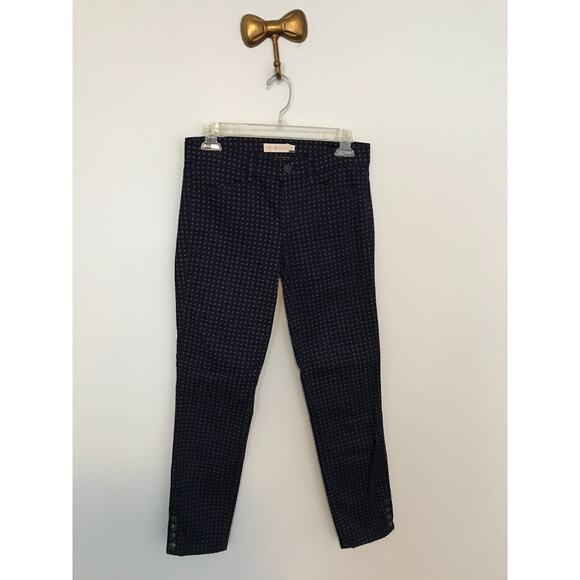 Tory Burch Emmy Tory Navy "Daisy Dots" Printed Ankle Jeans - Size 26 - Picture 1 of 10